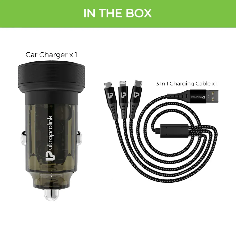 UltraProlink Higher Power Car Charger with 3in1 Charging Cable UM1109 overview 5