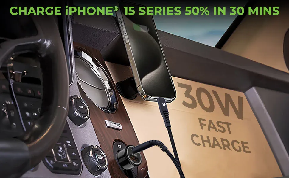 UltraProlink Mach 48 PD/QC3.0/PPS Car Charger (48W) with 1m C2C Cable (UM1157C) overview 2