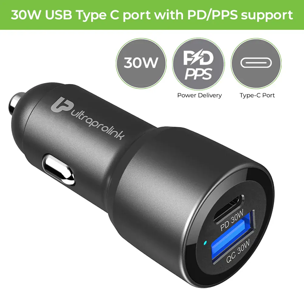 UltraProlink Mach 60 PD/QC3.0/PPS Car Charger with C2C Cable (60W) UM1158 overview 1