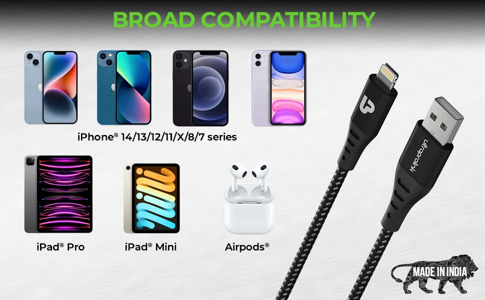 UltraProlink Zoom L USB-A to Lightning -3A/15W Fast Charging Cable (UL1068BLK-0200) overview 4