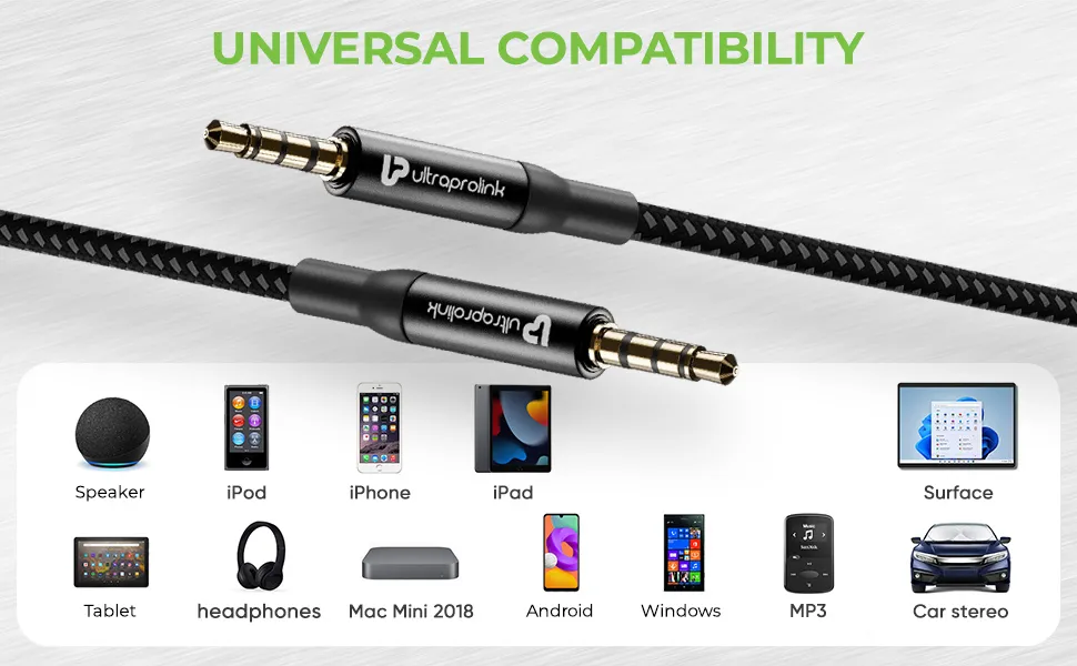 Ultraprolink AudioOX 3.5mm–3.5mm Nylon Braided Audio Cable 1.5m overview 3
