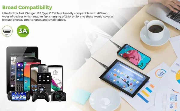 Ultraprolink Zap+ Type C Cable Fast charging UL1070BLK overview 3