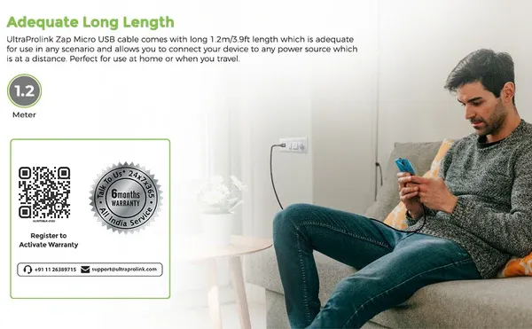 Ultraprolink Zap+ Type C Cable Fast charging UL1070BLK overview 6
