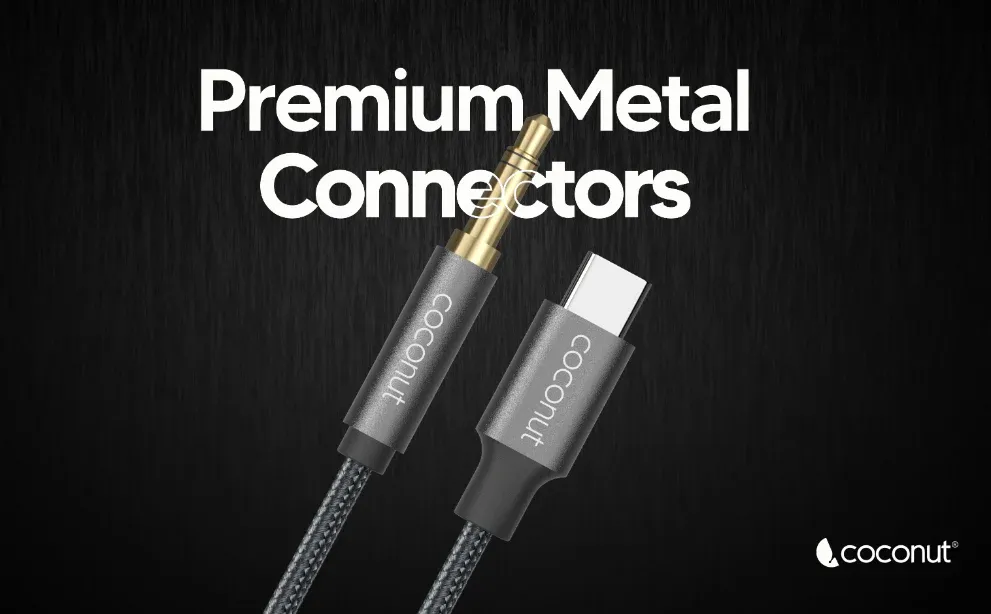 coconut AX13 Type C to 3.5mm AUX Audio 1M Cable,6 Months Warranty USB C to 3.5mm AUX Audio, Nylon Braided overview 2
