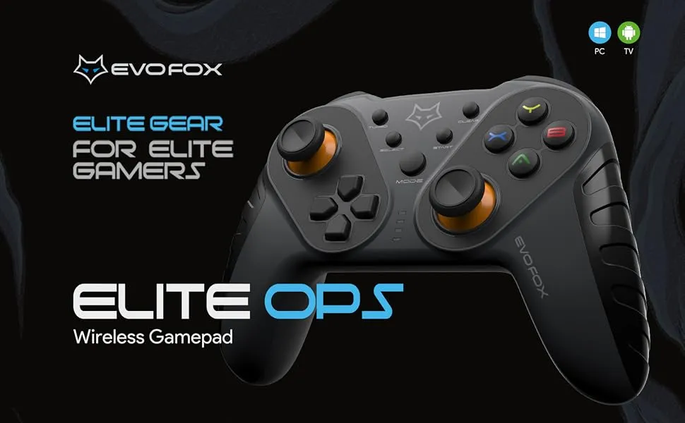 Amkette EvoFox Elite Ops Wireless Gamepad (Charcoal Black) overview 1