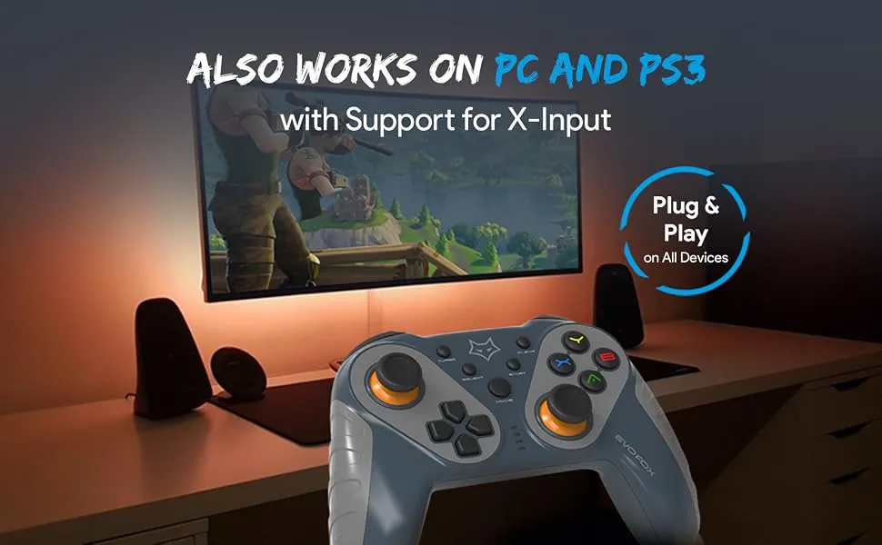 Amkette EvoFox Elite Ops Wireless Gamepad (Dusk Grey)ar overview 3