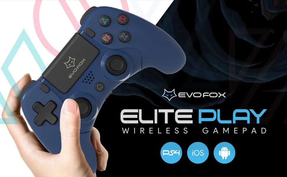Amkette EvoFox Elite Play Wireless Controller (Blue) overview 1
