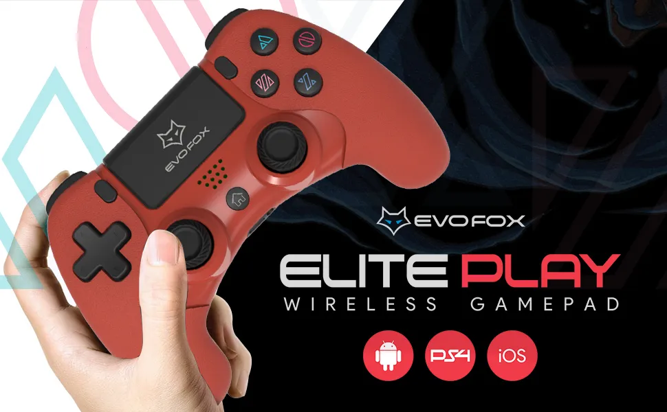 Amkette EvoFox Elite Play Wireless Controller (Red) overview 1