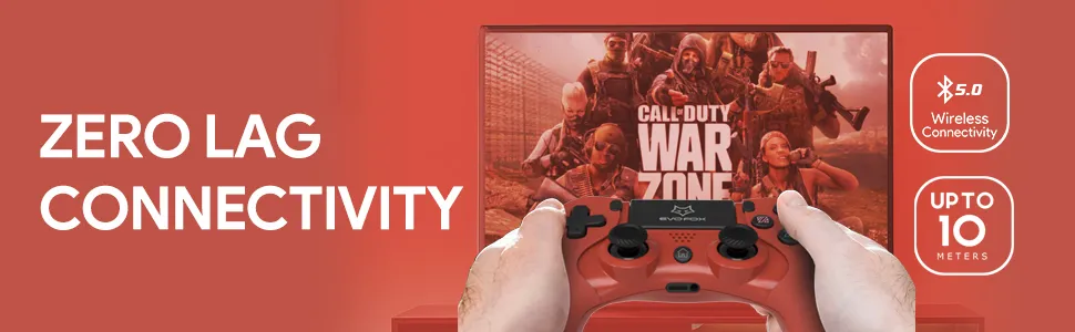 Amkette EvoFox Elite Play Wireless Controller (Red) overview 7