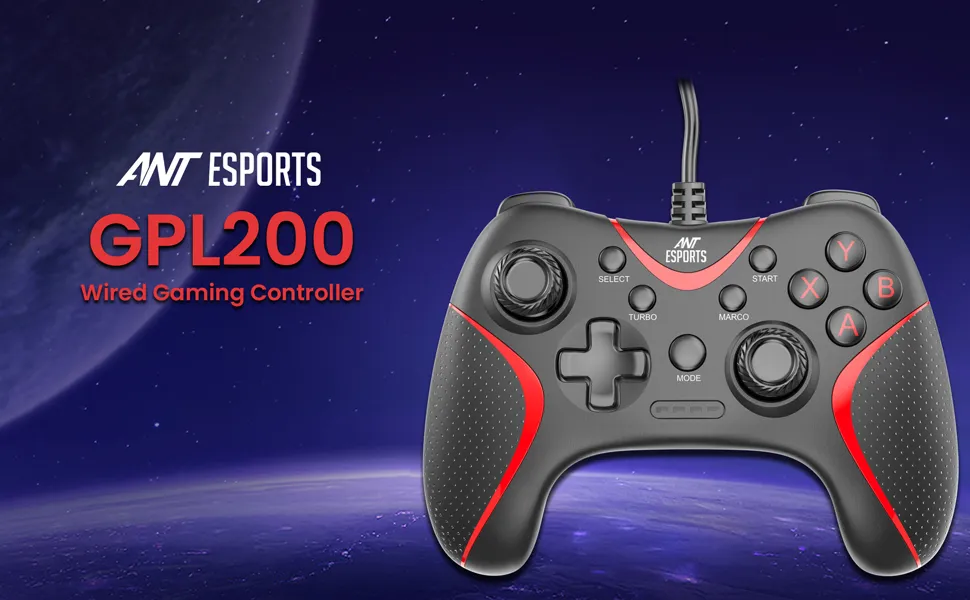 Ant Esports GPL200 Wired Joystick with Dual-Vibration Black Gaming pad overview 1