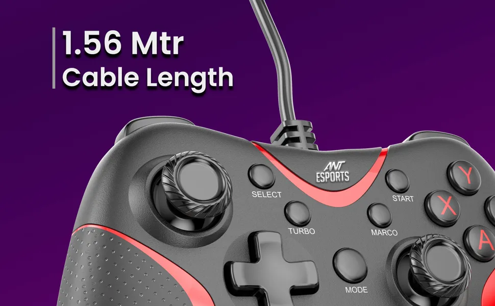 Ant Esports GPL200 Wired Joystick with Dual-Vibration Black Gaming pad overview 4