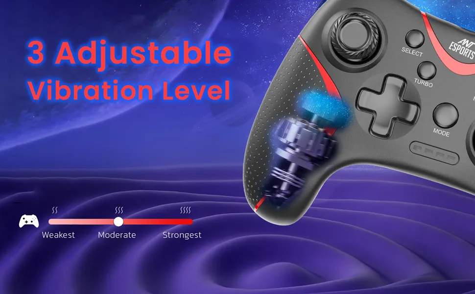 Ant Esports GPL200 Wired Joystick with Dual-Vibration Black Gaming pad overview 5