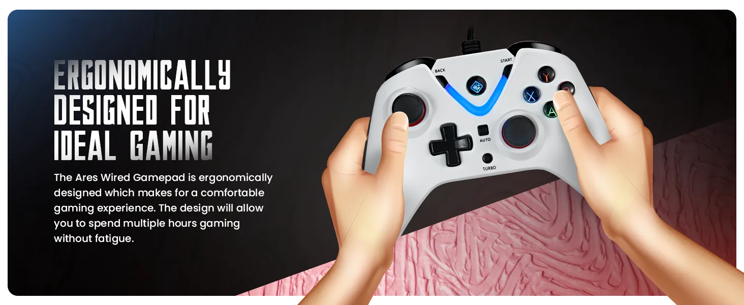 Cosmic Byte ARES Wired Controller for PC, Magnetic Triggers, Accurate Joysticks, Dual Vibration, Backit LED Buttons (Black) overview 3