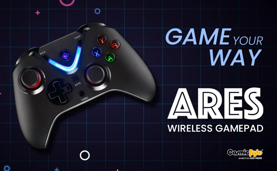 Cosmic Byte ARES Wireless Controller for PC (Black) overview 1