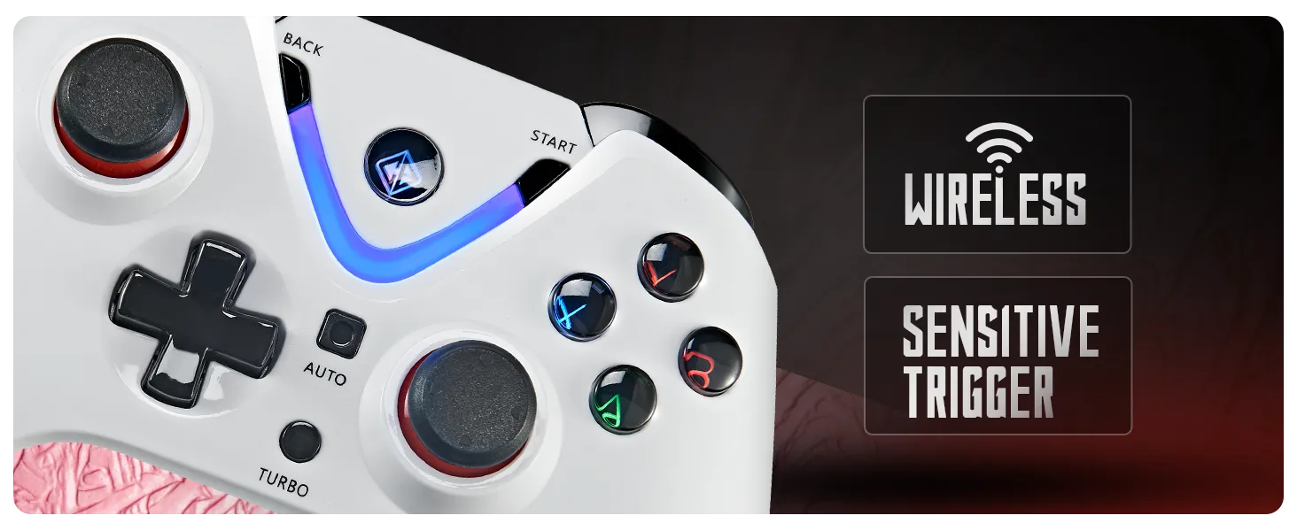Cosmic Byte ARES Wireless Controller for PC, Magnetic Triggers, Accurate Joysticks, Dual Vibration, Backit LED Buttons, USB Extension Cable (White) overview 2