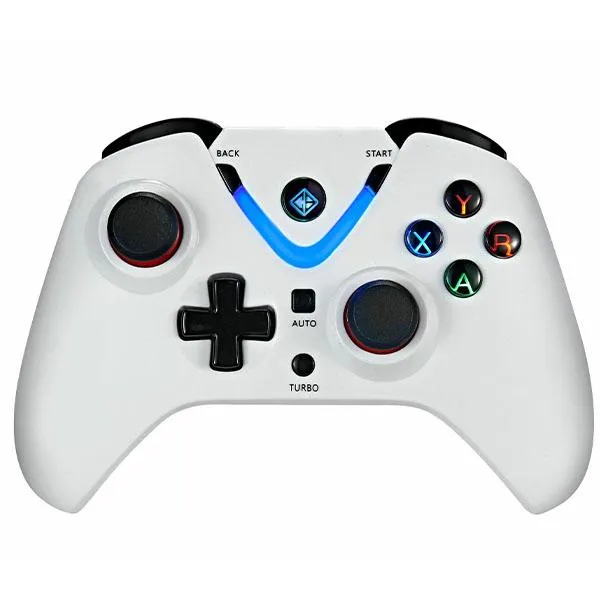 Cosmic Byte ARES Wireless Controller for PC, Magnetic Triggers, Accurate Joysticks, Dual Vibration, Backit LED Buttons, USB Extension Cable (White)