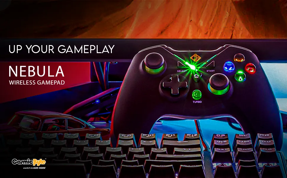 Cosmic Byte C3070W Nebula 2.4G Wireless Gamepad (Black) overview 1