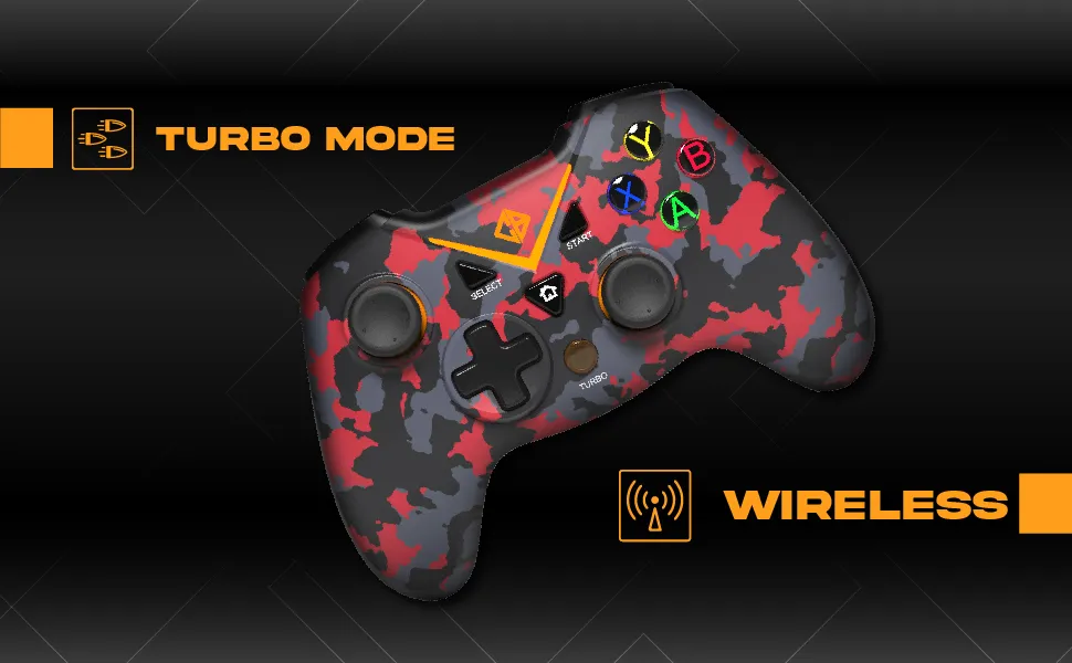 Cosmic Byte C3070W Nebula 2.4G Wireless Gamepad - Camo Red overview 2