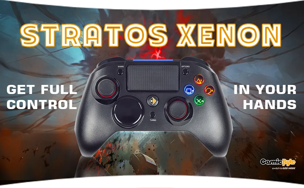 Cosmic Byte Stratos Xenon PS4/iOS/Android Wireless Programmable Gamepad (Black) overview 1