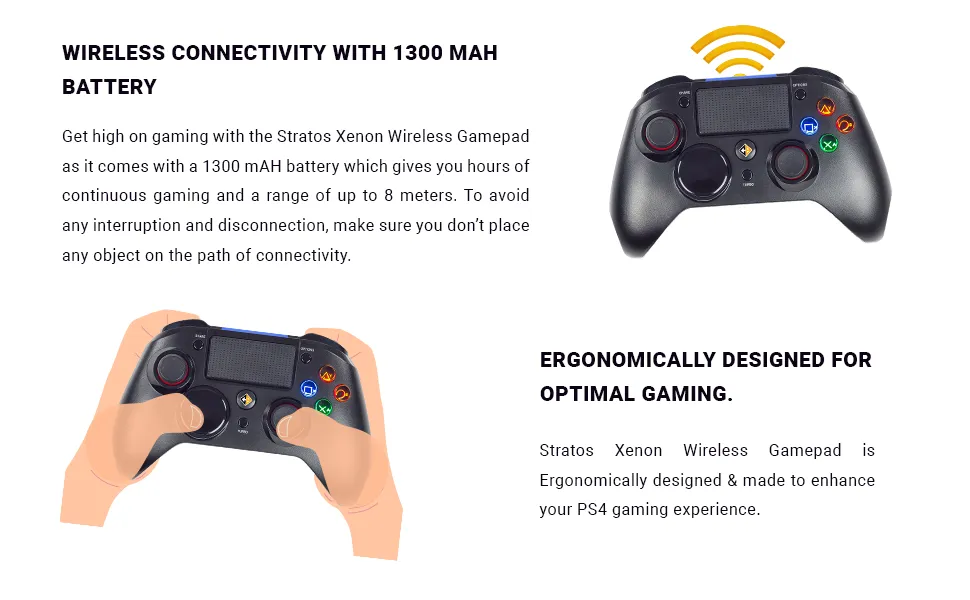 Cosmic Byte Stratos Xenon PS4/iOS/Android Wireless Programmable Gamepad (Black) overview 5