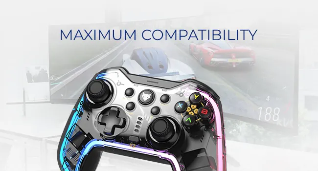 EvoFox Elite X RGB Wired Gaming Controller for PC - (Transparent) overview 3