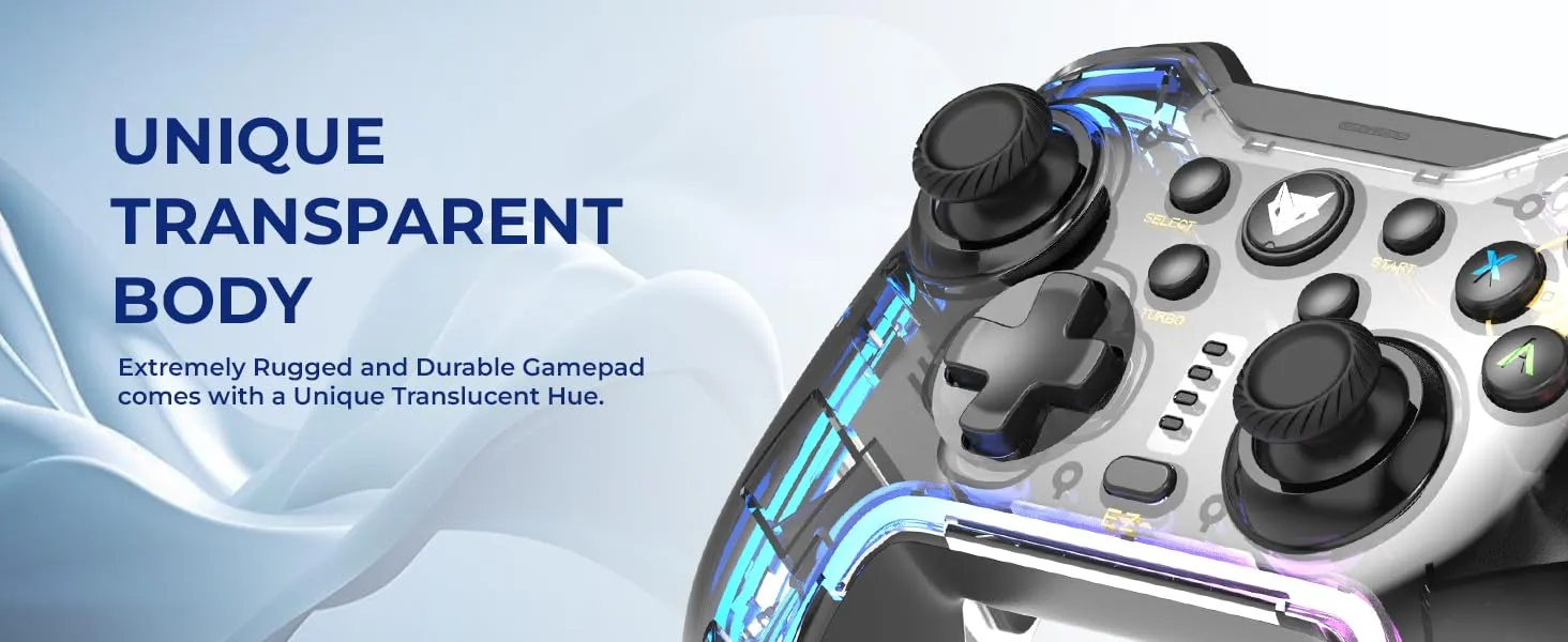 EvoFox Elite X RGB Wired Gaming Controller for PC - (Transparent) overview 8