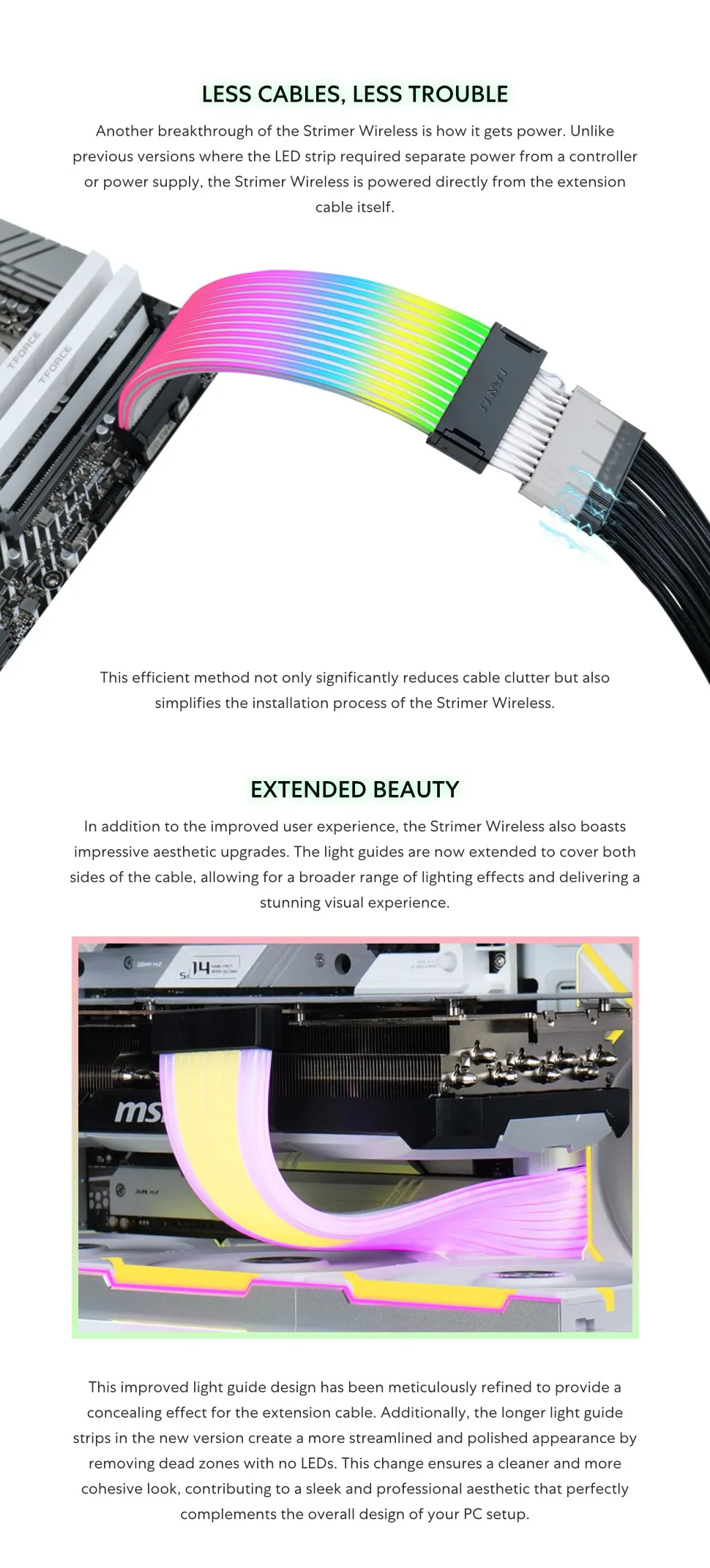 Lian Li Strimer Wireless 24-Pin ARGB Motherboard Extension Cable with L-Wireless Controller overview 7