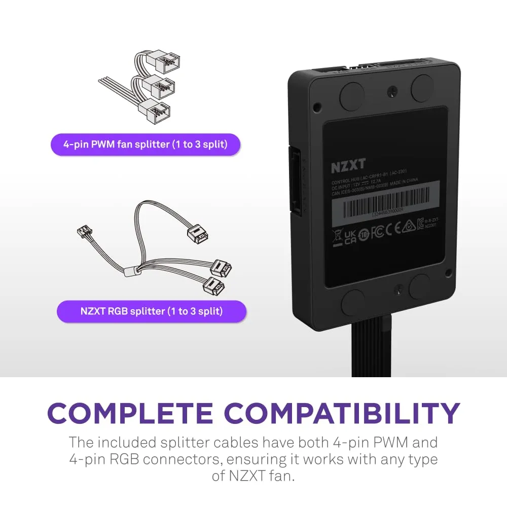 NZXT Control Hub - Digital RGB Lighting and PWM Fan Speed Controller overview 6