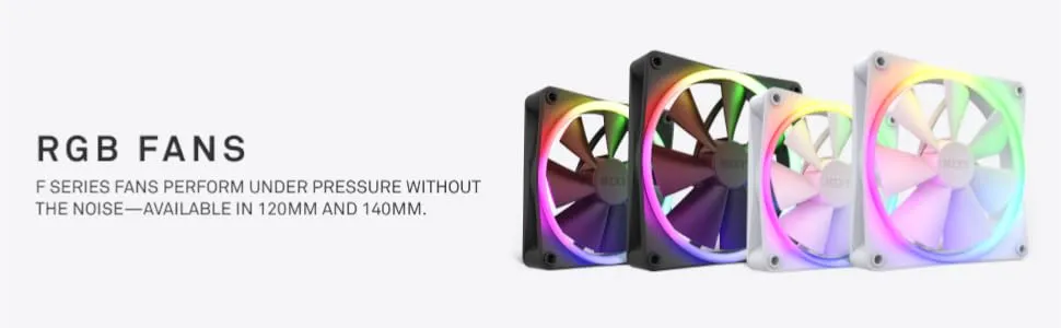 NZXT F120 RGB 120mm Black Cabinet Fan With RGB Controller (Triple Pack) overview 1