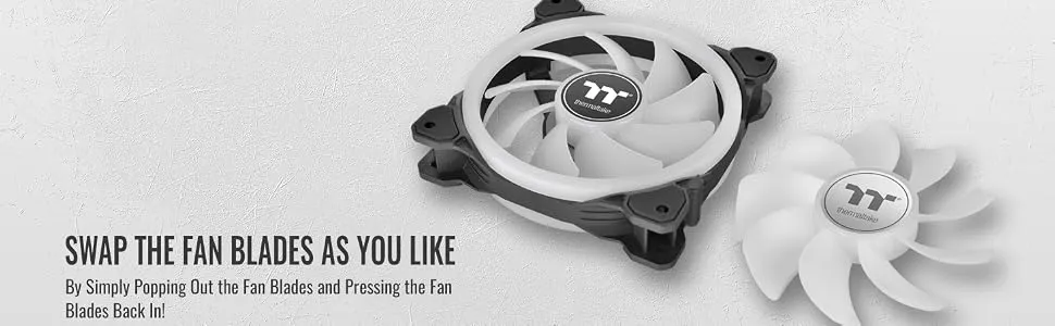 Thermaltake Swafan EX12 RGB 120mm Cabinet Fan With Controller - Black (Triple Pack) overview 5