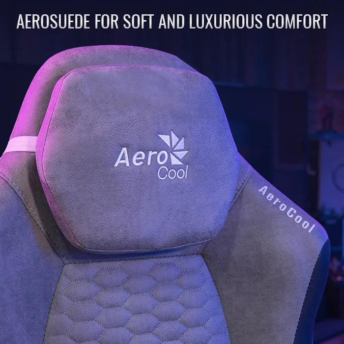 AeroCool Crown AeroSuede Gaming Chair - Stone Grey overview 1