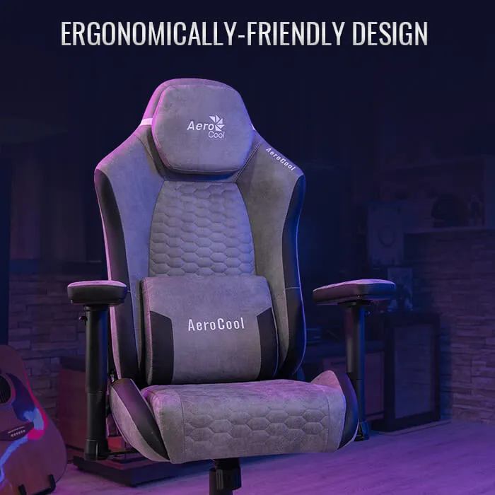 AeroCool Crown AeroSuede Gaming Chair - Stone Grey overview 3
