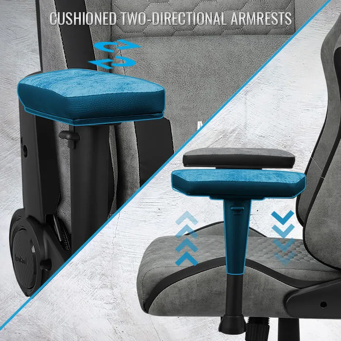 AeroCool Crown AeroSuede Gaming Chair - Stone Grey overview 4