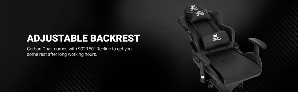 Ant Esports Carbon Gaming Chair (Black) overview 3
