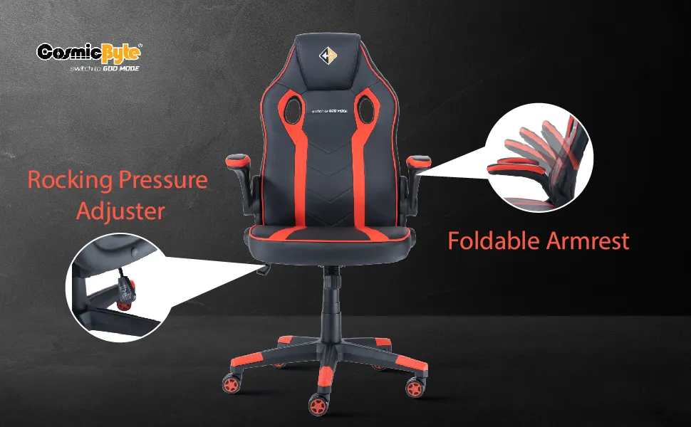 Cosmic Byte CB-GC-01 Flaming Royale Gaming Chair (Black/Red) overview 2