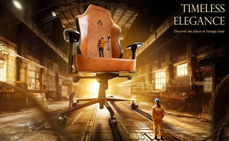 Cybeart Apex Series Vintage Gaming Chair (Brown) overview 2