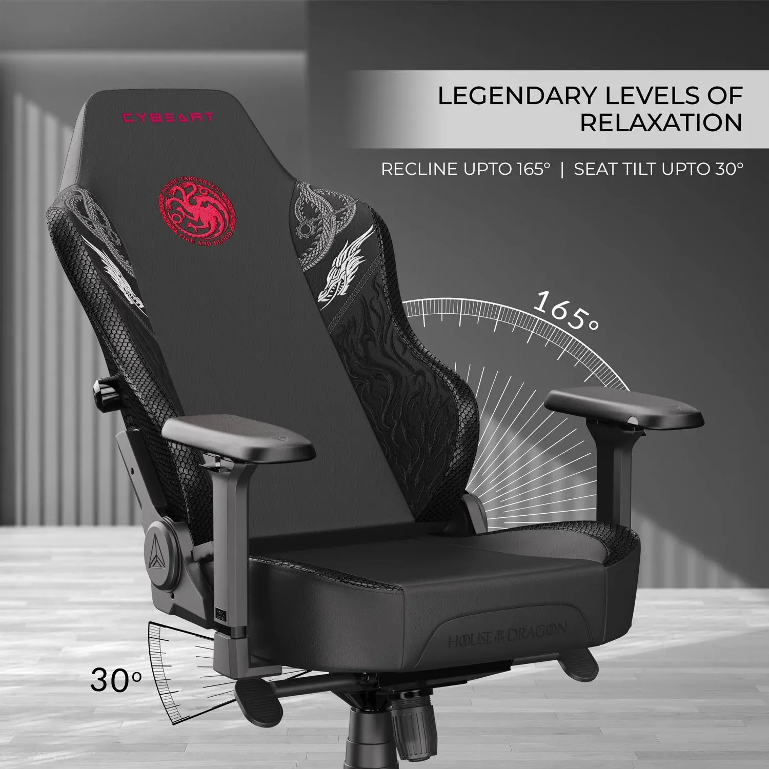 Cybeart House Targaryen Gaming Chair overview 8