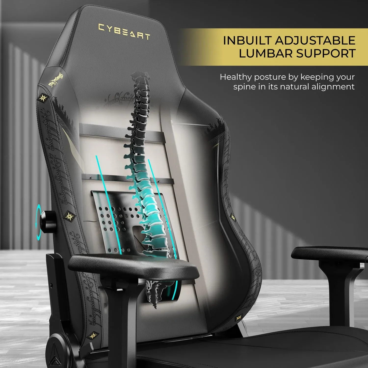 Cybeart Lord of the Rings (Blacked Edition) Gaming Chair overview 5