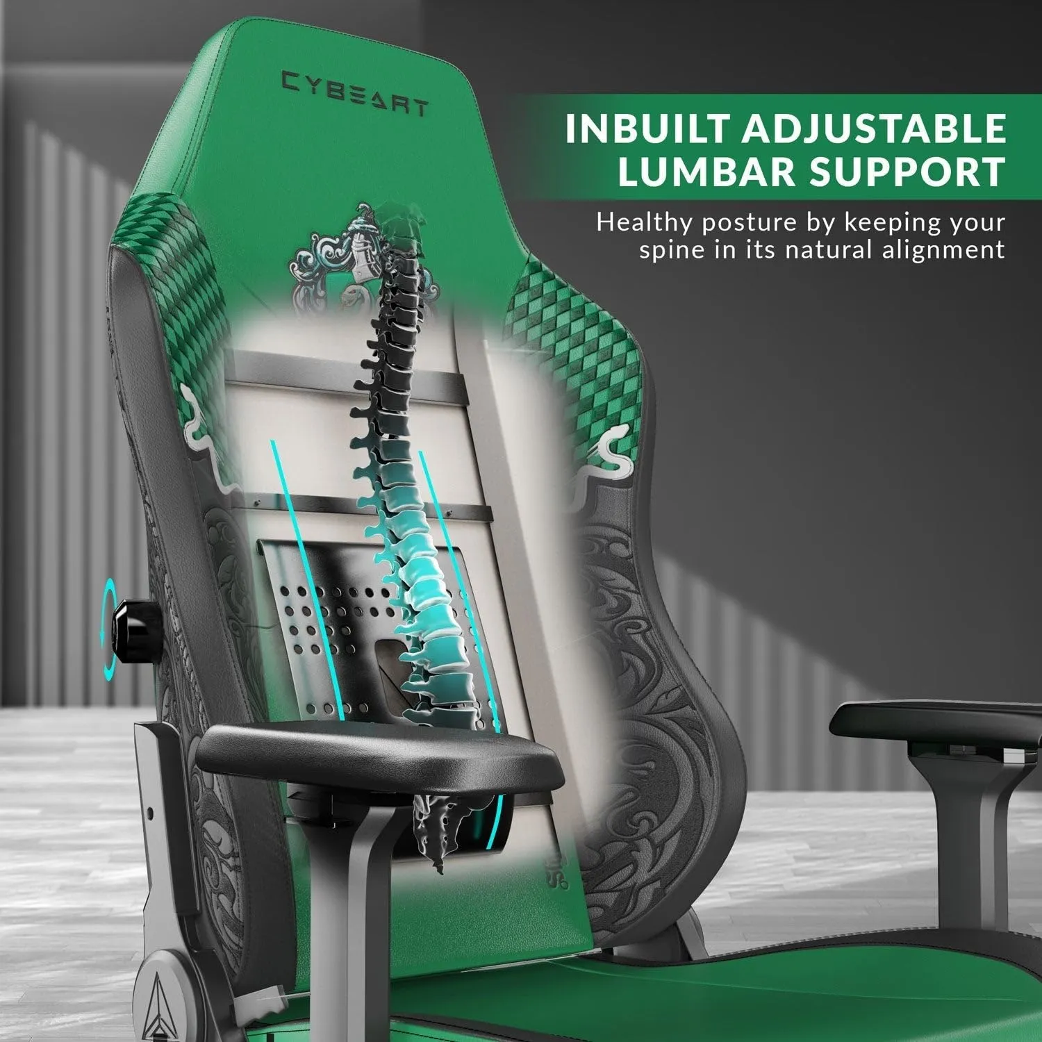 Cybeart Slytherin Harry Potter Gaming Chair overview 2