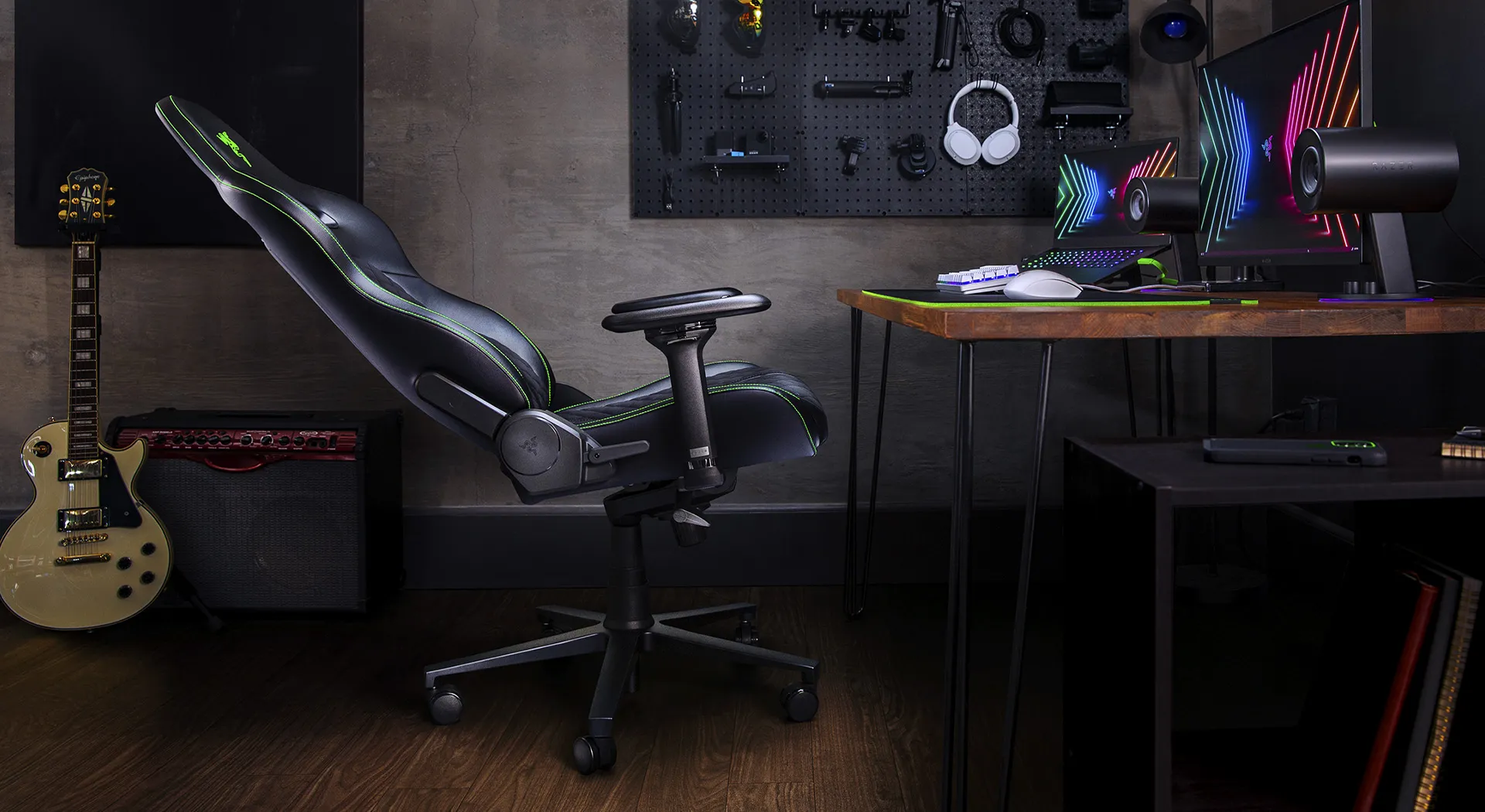 Razer Enki X Essential Gaming Chair for All-Day Comfort, Black & Green overview 6