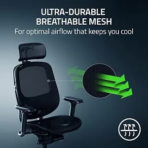 Razer Fujin Pro Ergonomic Mesh Gaming Chair (Black) overview 2