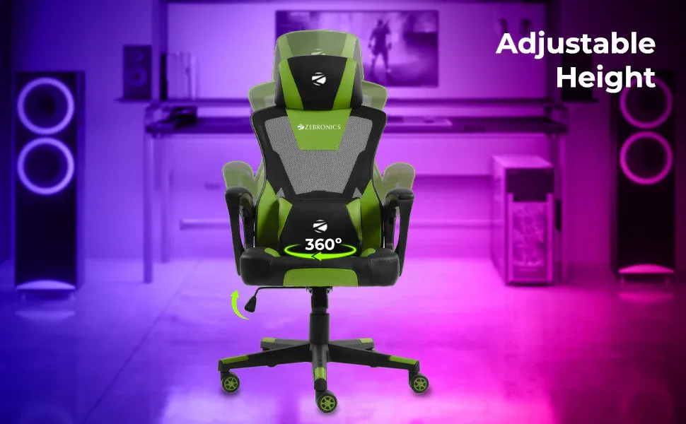 ZEBRONICS GC1400 Gaming Chair with 360° Swivels & Casters (Red) overview 5