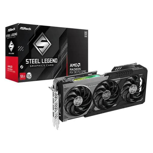 ASRock AMD Radeon RX 9070 GRE Steel Legend Dark 12GB OC