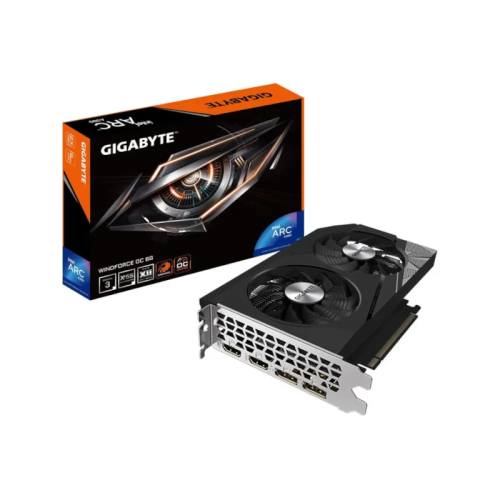 GIGABYTE ARC A380 Windforce OC 6GB GDDR6 Dual Fan Graphics Card overview 1