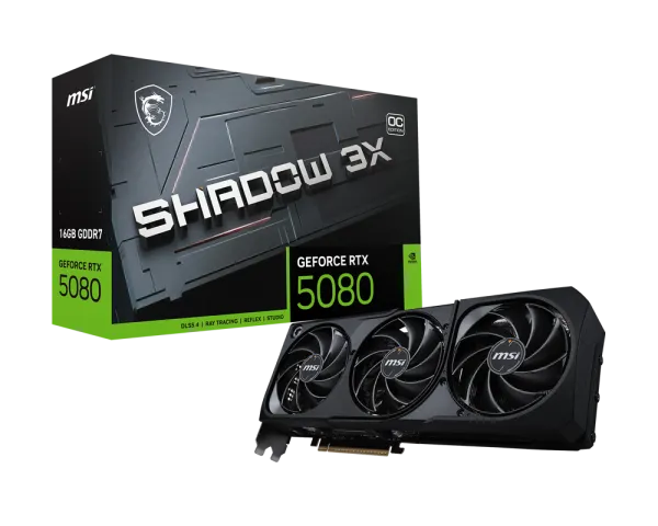 MSI GeForce RTX 5080 Shadow 3X Oc 16Gb GDDR7 Graphics Card (G5080-16S3C) overview 1