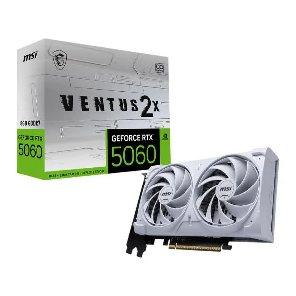 MSI RTX 5060 Ventus 2X OC White 8GB GDDR7 Graphics Card