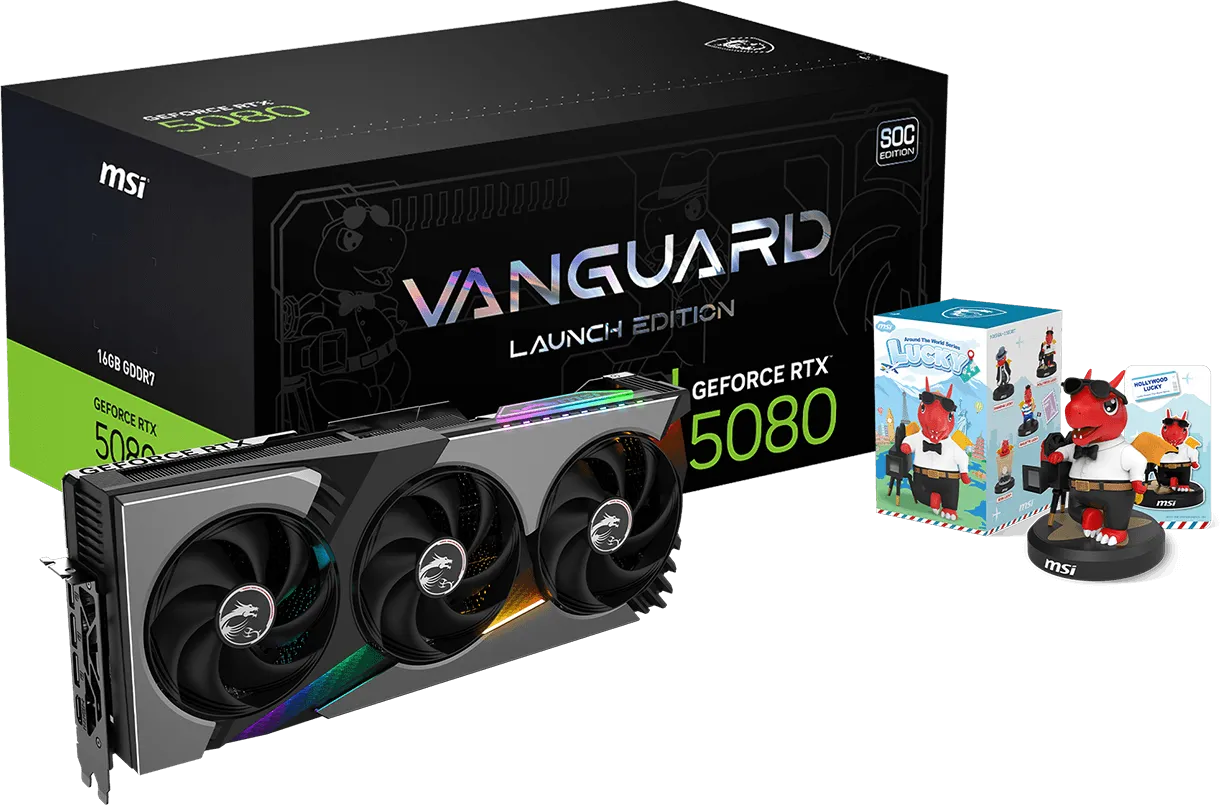 MSI Rtx 5080 Vanguard SOC Launch Edition 16Gb GDDR7 Graphics Card overview 1