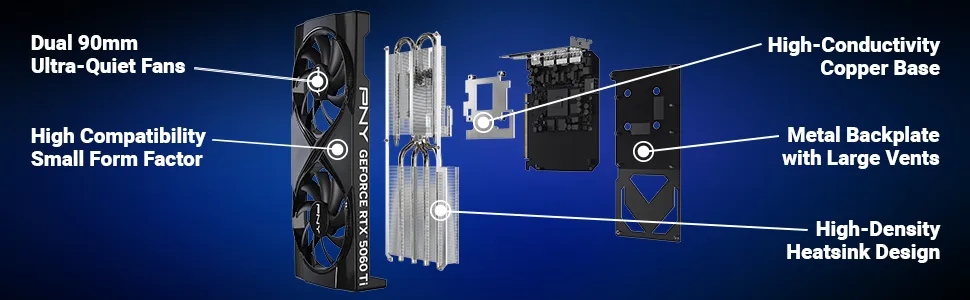 PNY NVIDIA GeForce RTX 5060 Ti 16GB OC Dual Fan Graphics Card overview 3