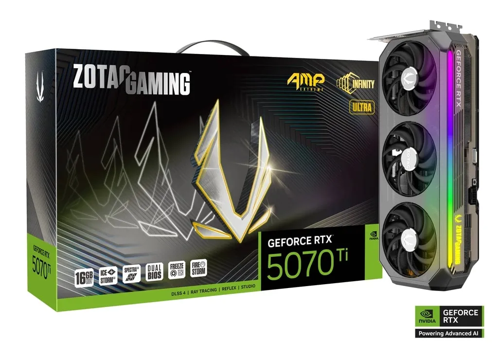 Zotac RTX 5070 Ti AMP Extreme Infinity Ultra 16GB GDDR7 Graphics Card overview 1