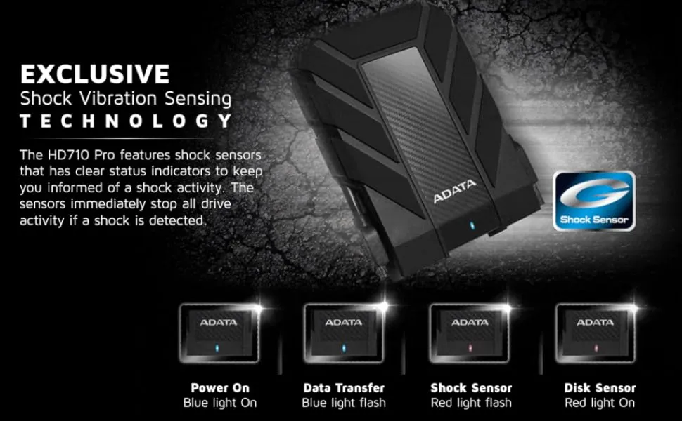 ADATA DURABLE HD710 Pro 1TB External Hard Drive - Black overview 5